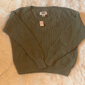 NWT Victoria’s Secret PINK V Neck Sweater Xtra Sm